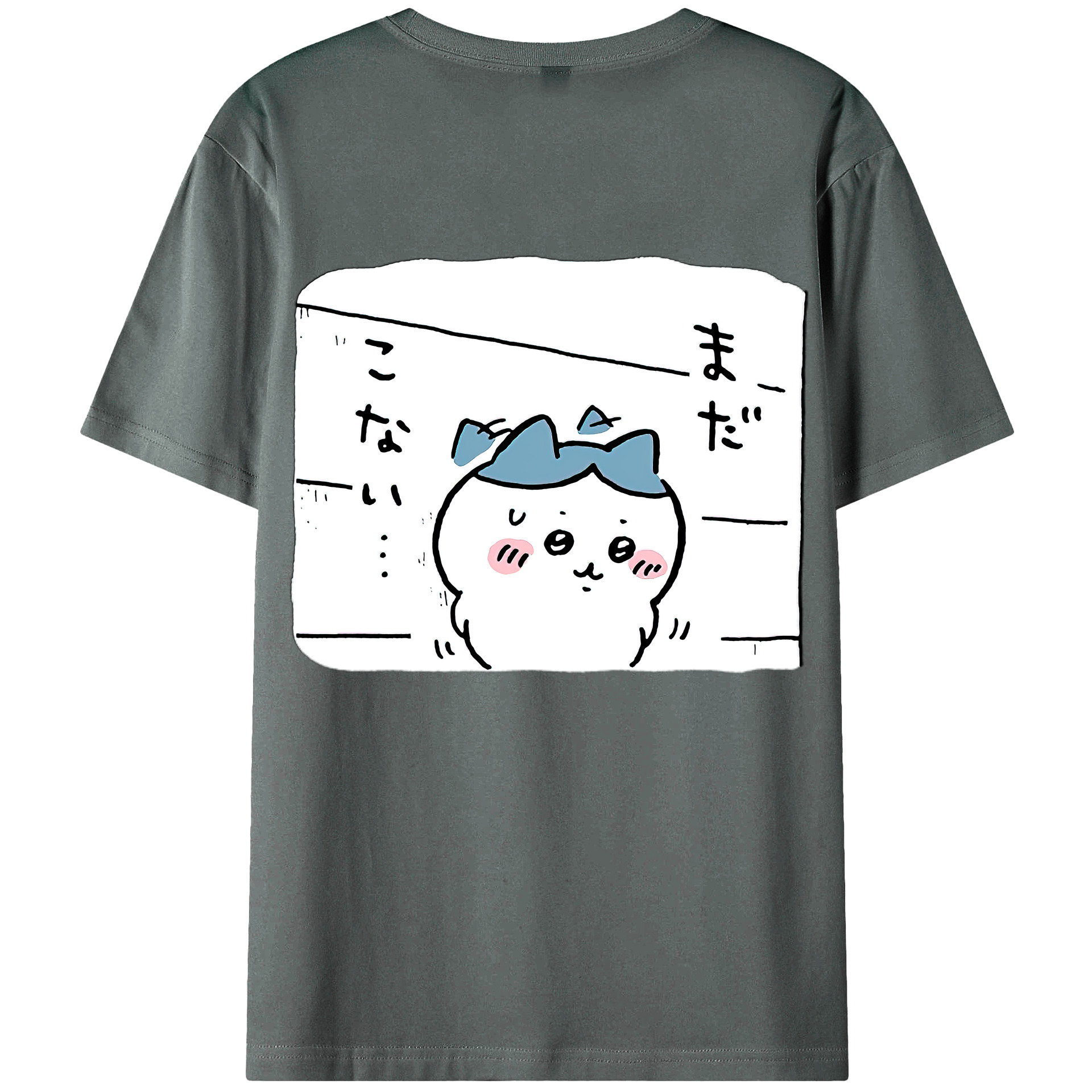 （画像用） ちいかわ ハチワレ Chii-kawa hachiware 綿100％ メンズ半袖Tシャツ（バックプリント） 通気性